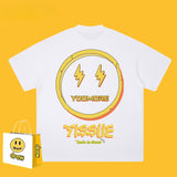 Drew T Shirts Lightning Smiley Print