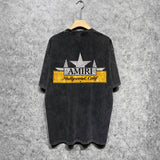 Amiri washed t-shirt five-pointed star nameplate short sleeves