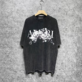 Amiri washed t-shirt colorless floral short sleeves