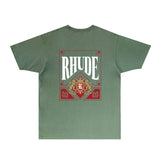 Rhude T Shirts Printed Trendy Pure Cotton
