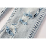 KSUBI Jeans Slim Fit Casual Stretch Ripped Jeans