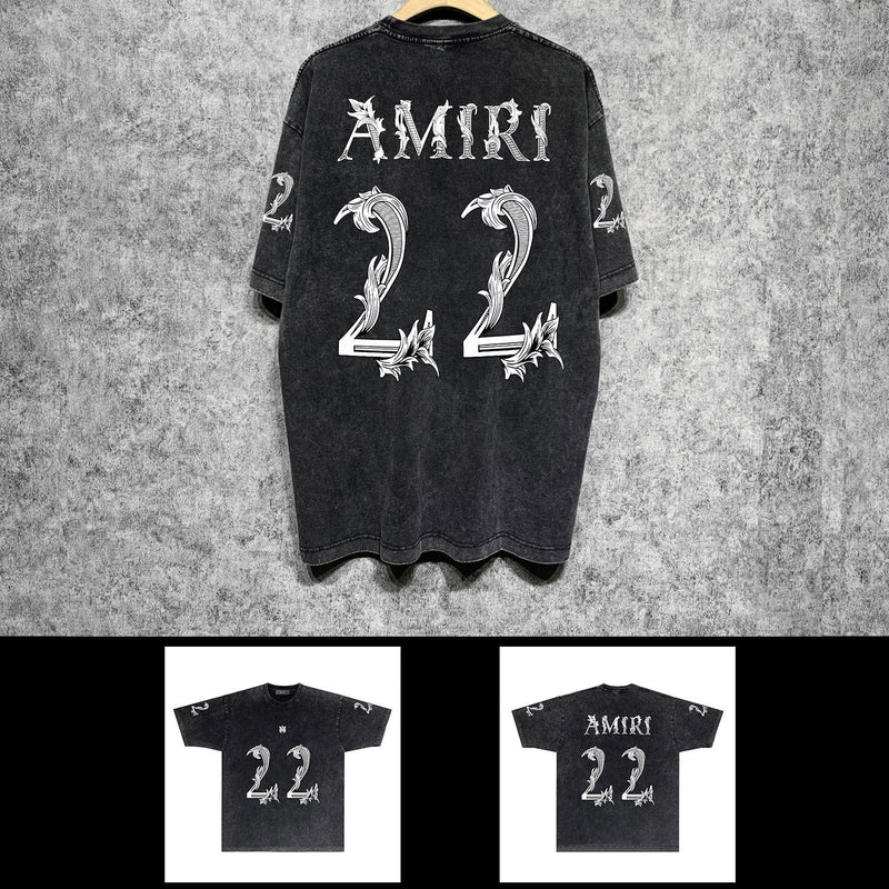 Amiri washed t-shirt digital vine short sleeve