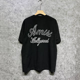 Amiri t shirts letter padded printing short sleeves