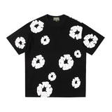 Denim Tears Outfit:T Shirt/Shorts (Separate Purchase Options) Puff Print Short Sleeve T-shirt Loose Couple Shorts Suit