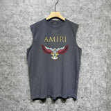 Amiri tank top five-pointed star flying eagle printing