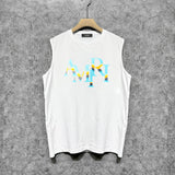 Amiri tank top gradient overlapping letterprinting