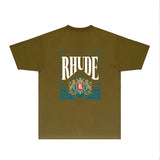 Rhude T Shirts Printed Trendy Pure Cotton