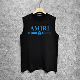 Amiri tank top with damaged letter horizontal stripesprinting