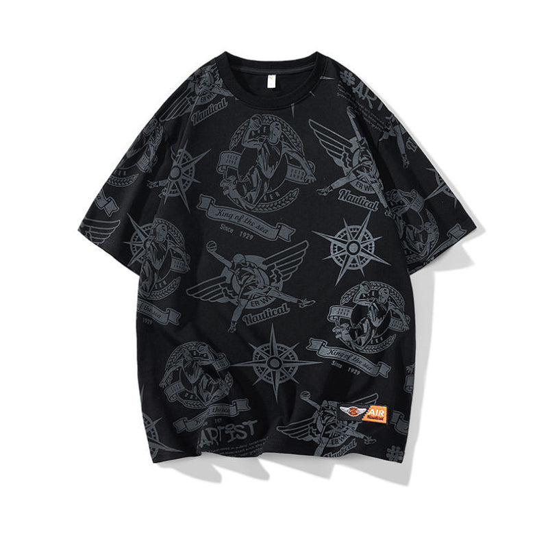 Nasa T Shirt Short-Sleeved T-Shirt Men'S Summer Loose Casual Large Size