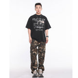 Unisex T-Shirts Old Vintage FOG Battle of the Gods Print Loose Tee
