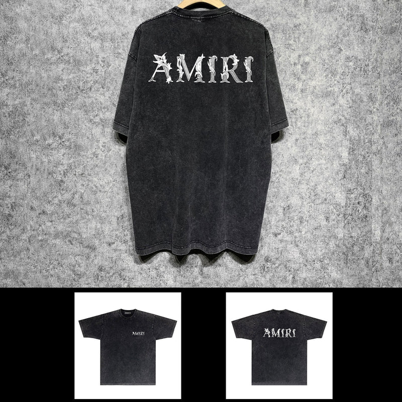 Amiri washed t-shirt with woven text print