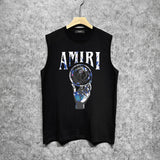 Amiri tank top colorful hand rest planet print