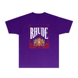 Rhude T Shirts Printed Trendy Pure Cotton