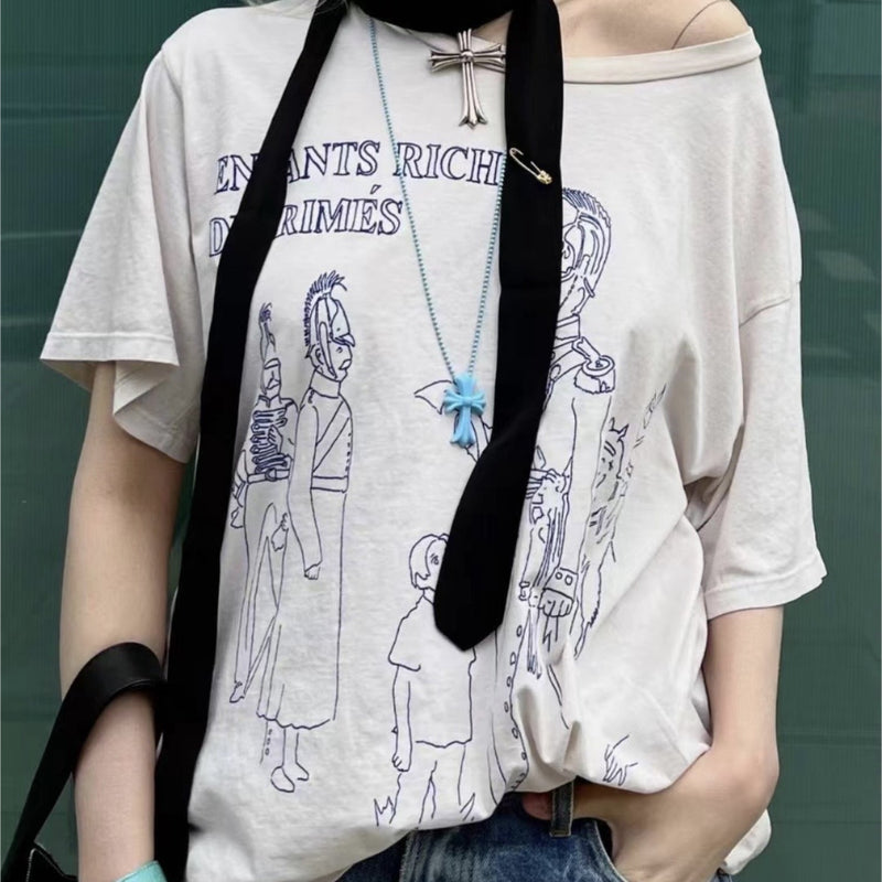 ERD T Shirts Summer Printed Slogan Punk