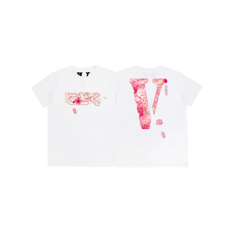 Vlone T Shirt Spring and Summer Flower Large V Print