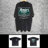 Amiri washed t-shirt flower diamond nameplate short sleeve