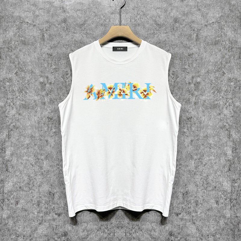 Amiri tank top floral letterprinting