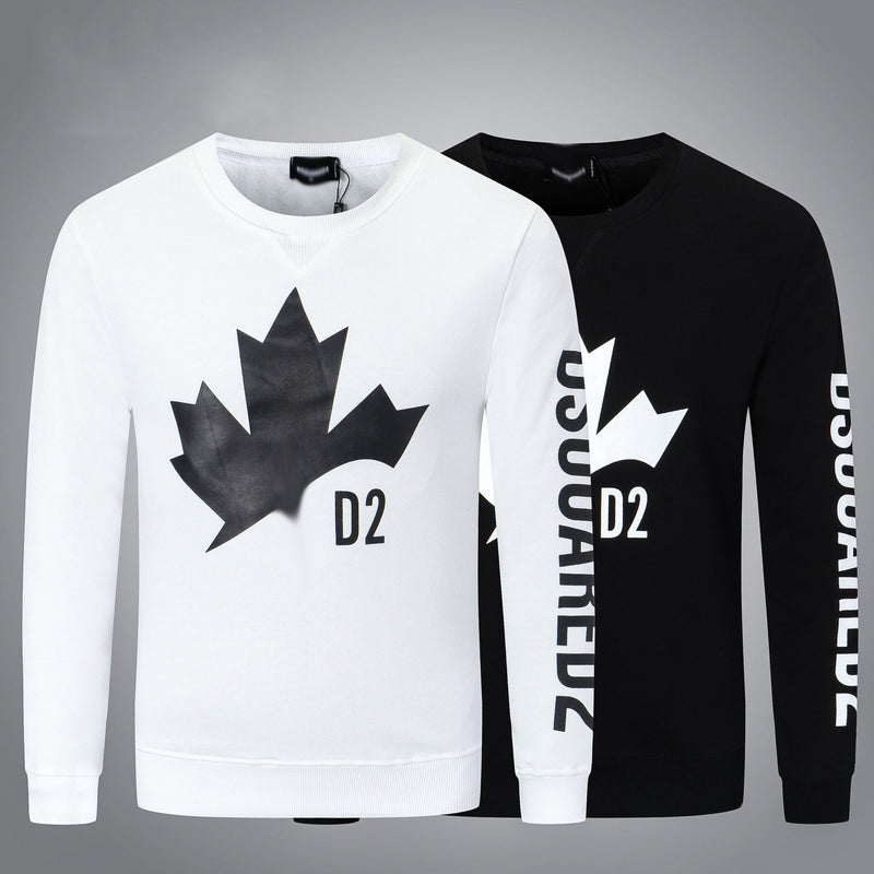 Dsq2 Hoodie DSQ Lian D2 Black Clover Printed Sweater Trendy Men's Autumn and Winter