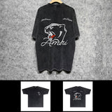 Amiri washed t-shirt black panther short sleeve