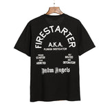 Palm Angels T Shirts Flame Skull Print T-shirt Loose Short Sleeve