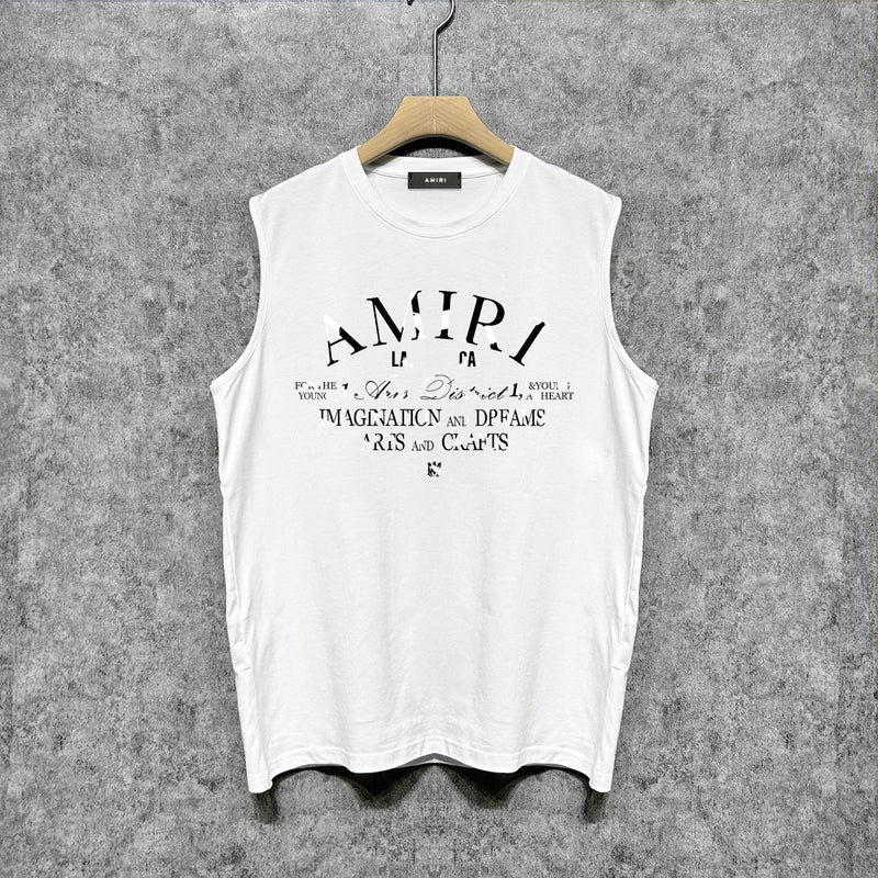 Amiri tank top damaged little spider print