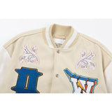 Off White Jacket Spring and Autumn OW Trojan Horse Letter Pattern Baseball Jacket Jacket