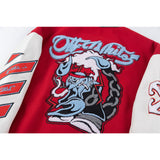 Off White Jacket Spring and Autumn OW Cartoon Scorpion Pattern Baseball Jacket Jacket