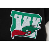 Off White Jacket Spring and Autumn OW Cartoon Bird Pattern Baseball Jacket Jacket