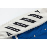 Off White Jacket Spring and Autumn, Cashew Flower Letter Pattern Baseball Jacket Jacket