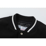 Off White Jacket Spring and Autumn OW Cartoon Bird Pattern Baseball Jacket Jacket