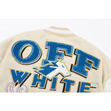 Off White Jacket Spring and Autumn OW Trojan Horse Letter Pattern Baseball Jacket Jacket