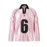 Unisex long-sleeved shirt autumloosesatin lapel