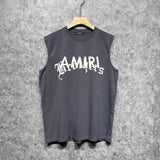 Amiri tank top letter cross printing