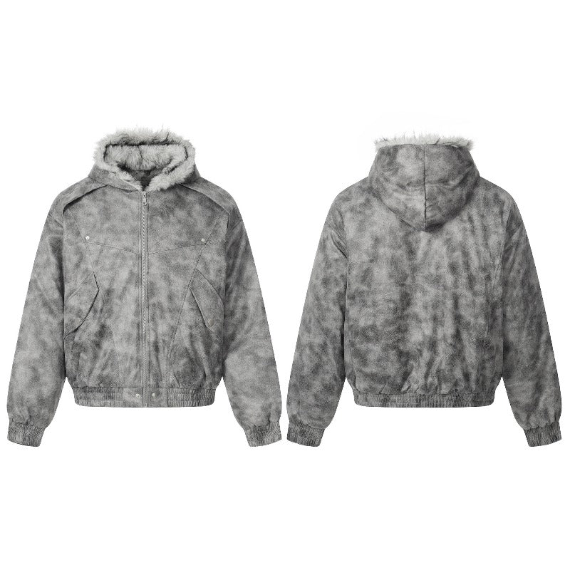 Unisex Down Jacket Men's Winter Fleece Collar