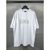 Men T-shirts Paris tape washed and worn old short-sleeved crew neck T-shirt
