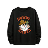 Cactus Claus Graphic Hoodie Women Loose Sweatshirt