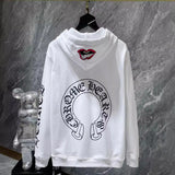 Chh Chrome Hearts Hoodie Cross Red Lips Mouth Flower Arms Horseshoe Men's and Women's Hooded Sweater