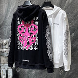 Chh Chrome Hearts Hoodie Cross Sanskrit Pink Sword Autumn/Winter Cardigan Jacket Zip Sweater