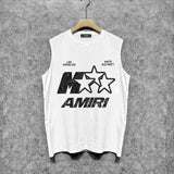 Amiri tank top spotted five-pointed star printing
