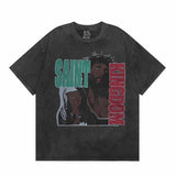 SAINT MICHAEL Vintage T Shirt Direct Spray Washing Water Old Short Sleeve