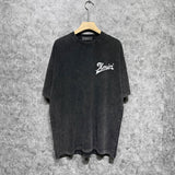 Amiri washed t-shirt oblique text short sleeve