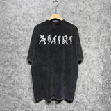 Amiri washed t-shirt with woven text print