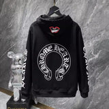 Chh Chrome Hearts Hoodie Cross Red Lips Mouth Flower Arms Horseshoe Men's and Women's Hooded Sweater