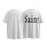 SAINT MICHAEL Vintage T Shirt Rainbow Apple Print Loose Short Sleeve