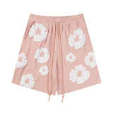 Denim Tears Outfit:T Shirt/Shorts (Separate Purchase Options) Puff Print Short Sleeve T-shirt Loose Couple Shorts Suit