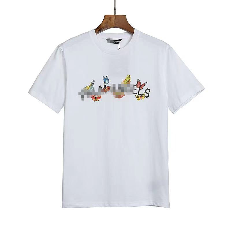 Palm Angels T Shirts Angel Letter Butterfly Print Short Sleeve T-shirt Loose