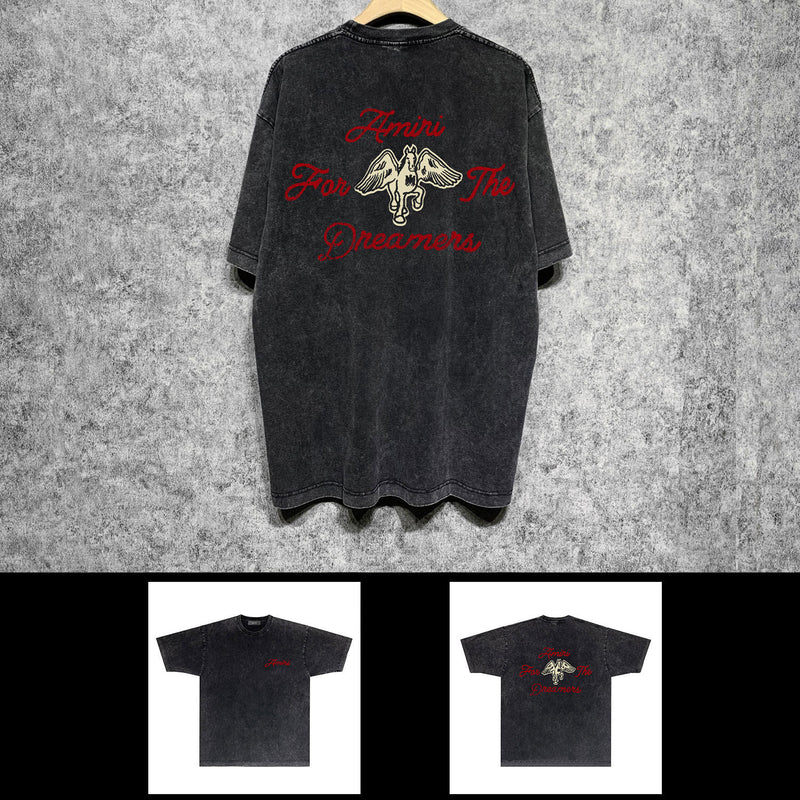 Amiri washed t-shirt mottled pegasus short sleeves