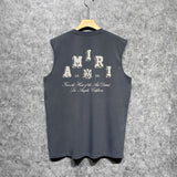 Amiri tank top bone white bone crack letterprinting