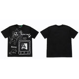 ERD T Shirts Short Sleeve Retro Slogan T-shirt Cotton