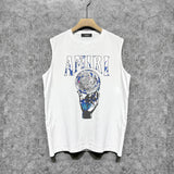 Amiri tank top colorful hand rest planet print